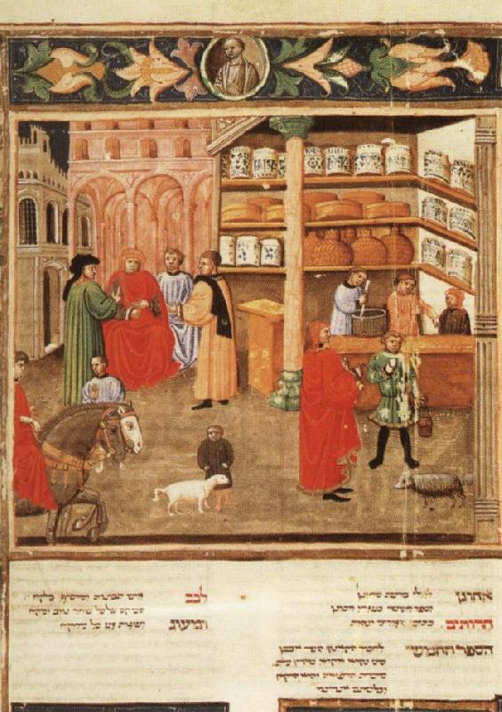 unknow artist Scene of Pharmacy,from Avicenna's Canon of Medicine France oil painting art